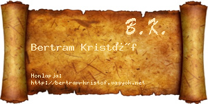 Bertram Kristóf névjegykártya